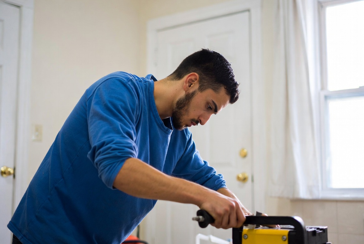 Apartment handyman work in a New York room